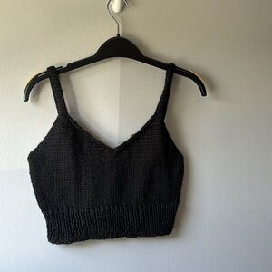 Hand knit crop tank top
